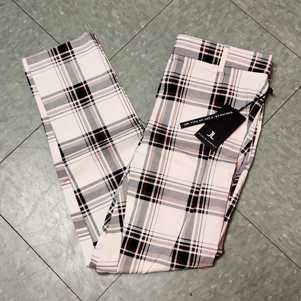 Academia style stretchy plaid pants
